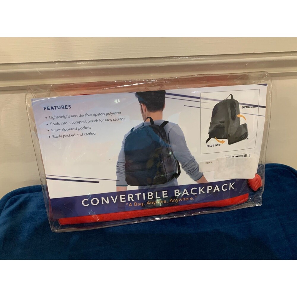 CONVERTIBLE TRAVEL BACKPACK RED NWT